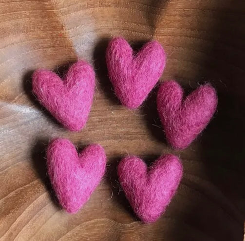 Felted Wool Hearts
